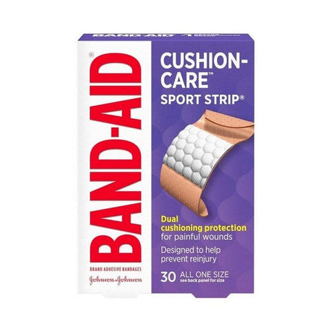 Band-Aid, Cushion-Care Sport Strip Adhesive Bandages 1 X 3 Inch, 30 each Band-Aid