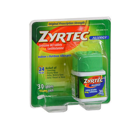 Zyrtec, Allergy Cetirizine HCl 24 Hour, 10 mg, 30 Tabs Zyrtec