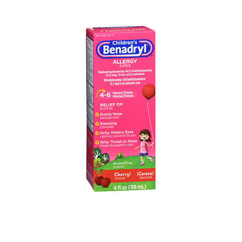 Benadryl, Childrens Allergy Liquid, Cherry 4 oz Benadryl