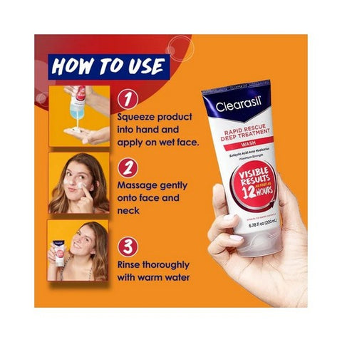Clearasil, Rapid Rescue Deep Treatment Wash, 6.78 Oz Clearasil