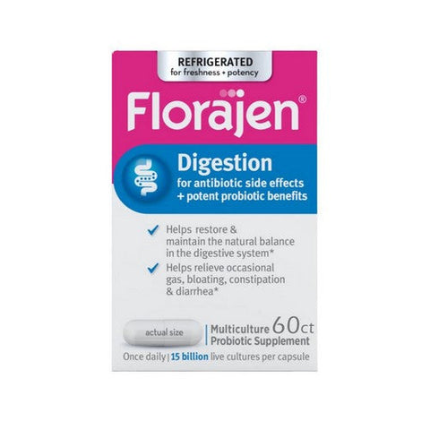 Florajen, Florajen 3 High Potency Probiotic Unique Multiculture Formula Capsules, 60 caps