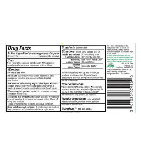Fleet, Glycerin Suppositories Laxative, 50 each Fleet
