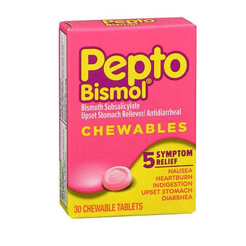 Pepto-Bismol, Stomach Reliever Antidiarrheal Chewable, 30 ct Pepto-Bismol