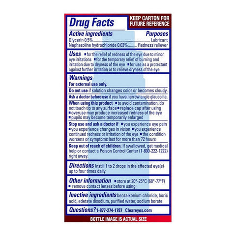 Clear Eyes, Maximum Redness Relief Eye Drops, 0.5 oz Clear Eyes