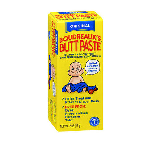 Boudreaux, Butt Paste Diaper Rash Ointment Tube, 2 Oz