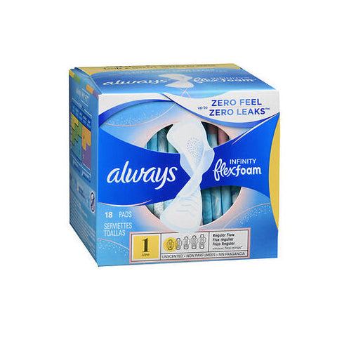 Tampax, Always Infinity Regular Pads With Wings, 18 ct Always
