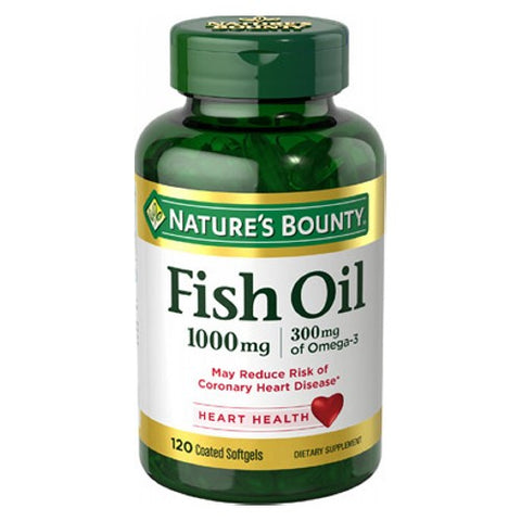 Nature's Bounty, Omega-3 Fish Oil Odorless, 1000 mg, 120 Coated Softgels Nature's Bounty