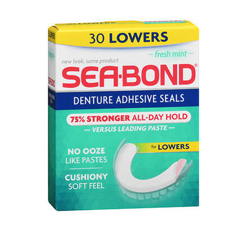 Sea-Bond, Denture Adhesive Wafers Lowers, Fresh Mint 30 each Sea-Bond