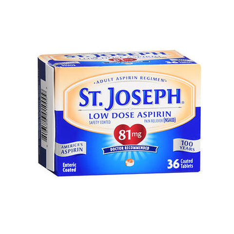 St. Joseph, Low Dose Aspirin Coated Tablets, 81 mg, 36 tabs St. Joseph