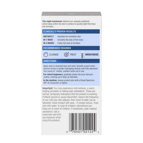 Neutrogena, Rapid Wrinkle Repair Moisturizer Night Cream, 1 oz