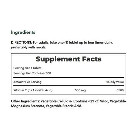Nature's Bounty, Vitamin C, 500 mg, 100 Tabs