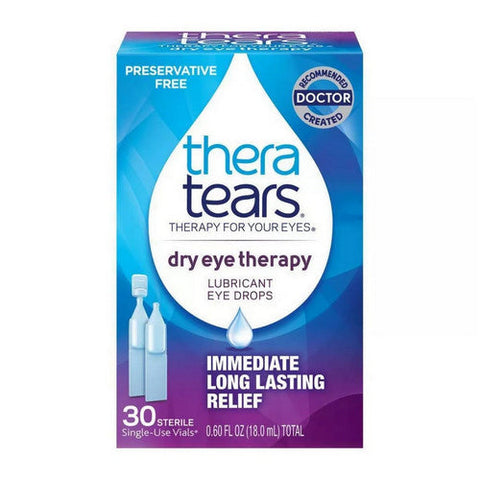 Theratears, Dry Eye Therapy Lubricant Eye Drops Single-Use Vials, 0.60 Oz Theratears