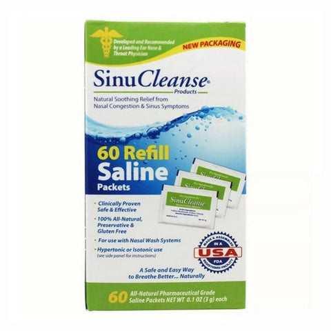 Sinucleanse, Nasal Wash Saline Refill Packets, 60 Count Sinucleanse